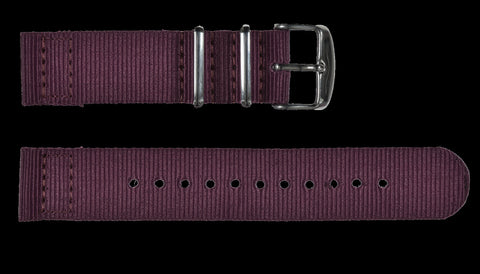 2 Piece 20mm Parachute Regiment NATO Military Watch Strap in Ballistic Nylon with Stainless Steel Fasteners